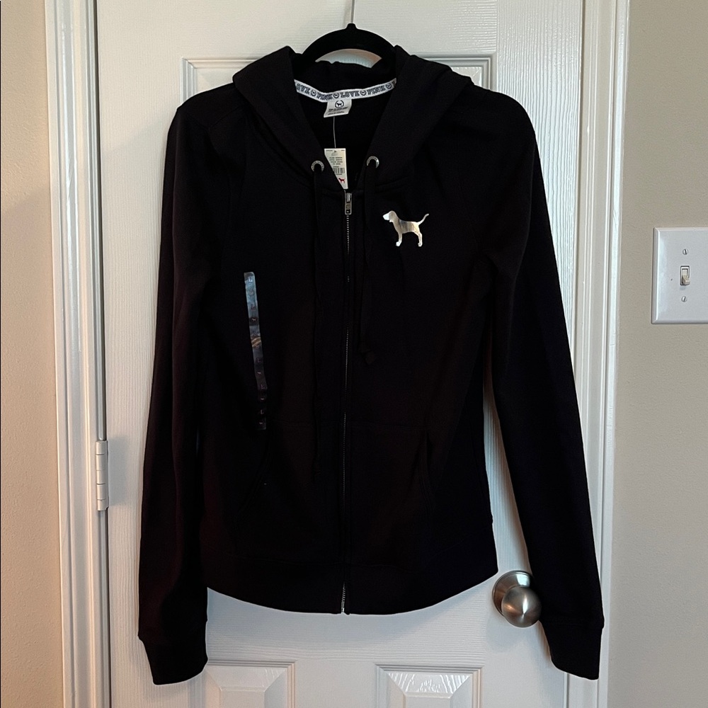NWT PINK Victoria’s Secret Rare Sequin Zip Up Hoodie - Picture 4 of 11
